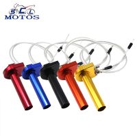 Sclmotos -7/8 quot; Motorcycle Throttle Twist Grips 22mm CNC Aluminum Grip Cable Accelerator Moped Scooter Dirt Bike Refit Part Race