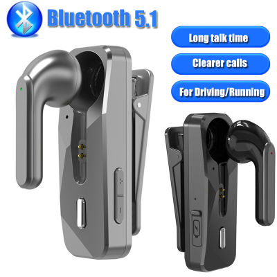 【cw】Collar Earphones for One Ear Bluetooth 5.1 Wireless Headset Business Earphone With Mic Sports Ear Hook Lotus Handsfree for Drive
