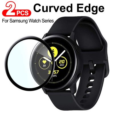 2Pcs 30D Curved Edge Screen protector For Samsung galaxy Watch Active 2 40mm 44mm Protective For Gear Fit2 Soft Full Film Cover