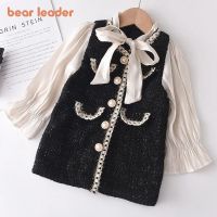 【jeansame dress】 BabySuits BearGirlsPatchwork2022Party สำหรับ2 7Y