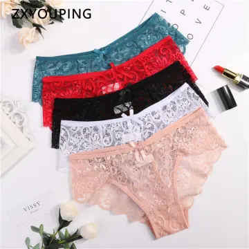 Sexy Women Lace Briefs High-Rise Hollow Out Transparent Panties Seamless  Breathable Women Underwear L-XXL Plus Size