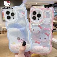 Qiqi เคสน่ารักโปร่งใส Sanrio Hello Kitty,สำหรับ IPhone X Xr Xs 7 8 Plus ฝาครอบโทรศัพท์ที่สวยงาม11 12 13 14 Pro Max เคสสไตล์เกาหลี Y2k