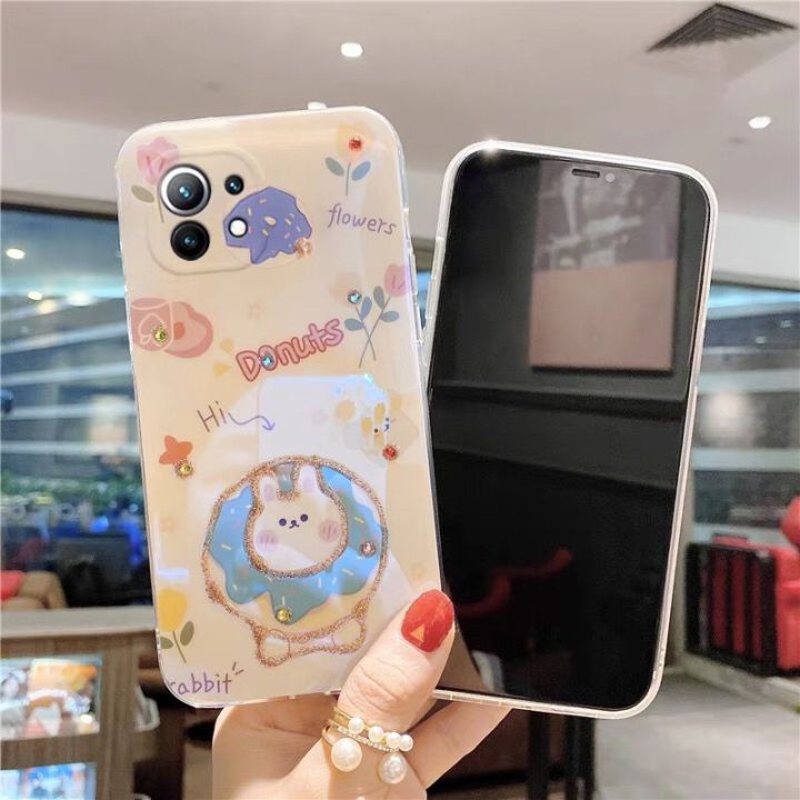 ready-2021-new-case-xiaomi-mi-11-lite-mi-10t-pro-5g-เคส-case-blu-ray-luxury-rhinestone-bling-glitter-cute-cartoon-cat-and-rabbit-soft-back-cover-เคสศัพท