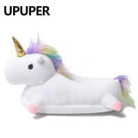 2021 Winter lovely Home Slippers Chausson Licorne White Shoes Women unicorn slippers animals pantuflas unicornio pantoufle femme