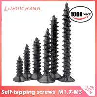 luchang 1000pcs KA Black Self-tapping Screws Countersunk Flat Head Electronic Small Wood Screws Nails Screws  Fasteners