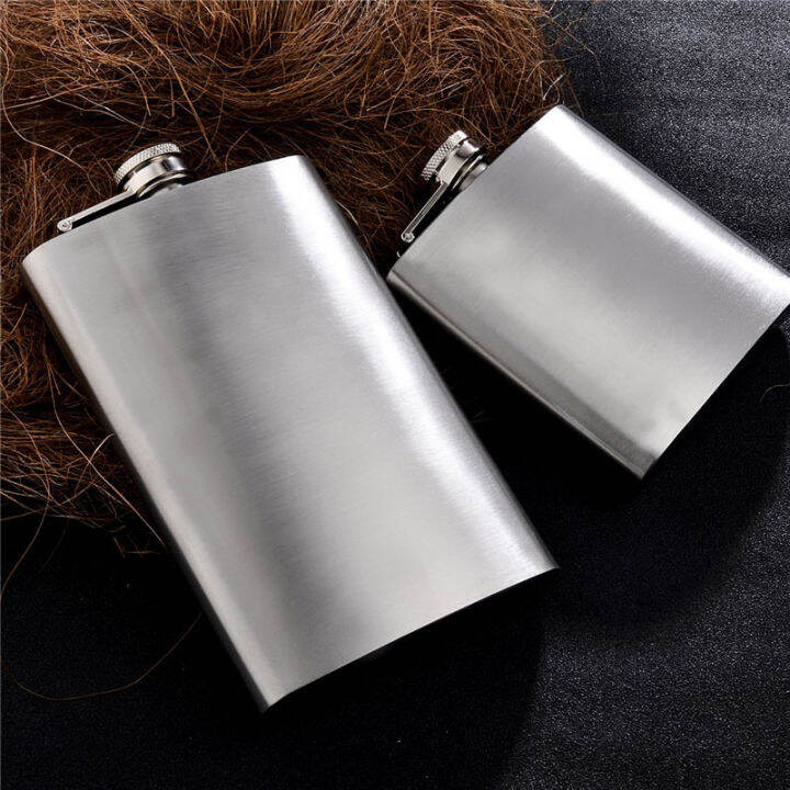 5/8/10oz Stainless Steel Hip Flask Funnel For Whiskey Wine Liquor Outdoor Pocket Flasks Portable