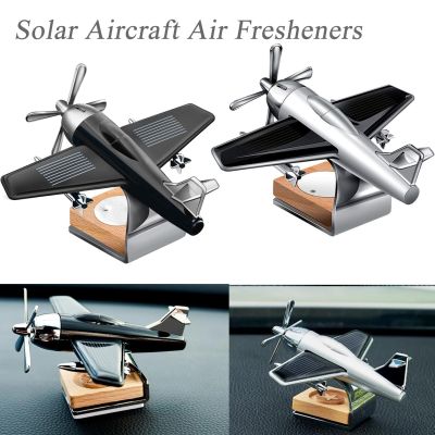 【DT】  hotSolar Cessna Aircraft With Fragrance Car Air Fresheners Ornaments Solar Energy Rotate Aromatherapy Decor for Car Office Home