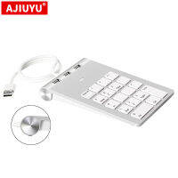 (ในสต็อก) AJIUYU USB ปุ่มกดตัวเลข18คีย์ที่มีสาม USB Hub สำหรับ iMac Air Pro PC คอมพิวเตอร์จำนวนบัญชีมินิคีย์บอร์ด **