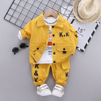 Autumn Children Clothes Baby Boys Jacket Suit T-Shirt Pants 3Pcssets Spring Kids Infant Clothing Toddler Sportswear 0-4 years