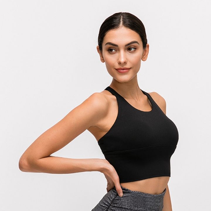 LANTECH Women Spaghetti Straps Yoga Gym Crop Tops Quick Dry Running Active  Wear Sport Bras Wireless Fitness Jogger Vest Tank