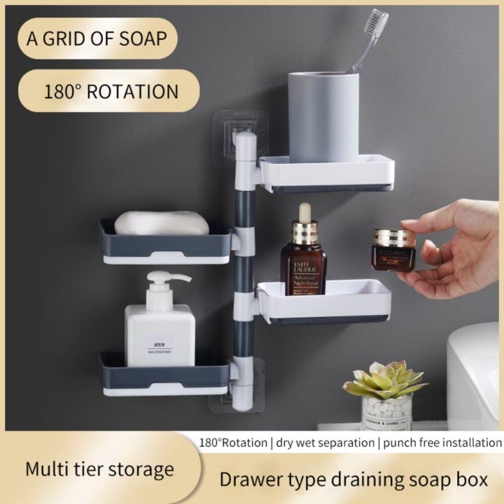 Wall Soap Box, Wall-mounted Soap Holder, Punch-free Self-adhesive