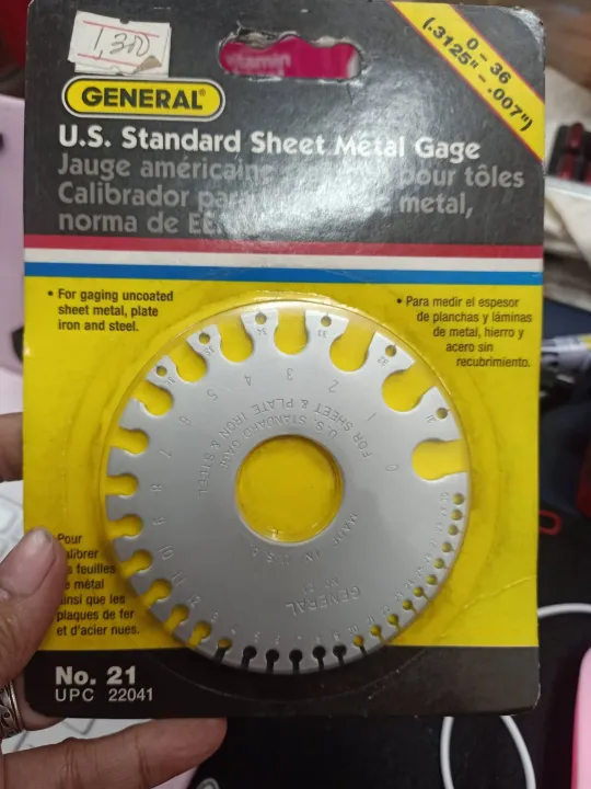 USA GENERAL STANDARD ROUND SHEET METAL GAUGE 31/4 " DIAMETER WITH