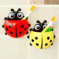 Cute Ladybird Beetle Toothbrush Toothpaste Holder Storage Rack Bathroom Shelves