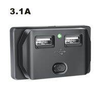 ที่ชาร์จในรถแบบ3.1A ABS USB คู่สำหรับรถมอเตอร์ไซด์ RV เรือยนต์ USB เต้ารับใหม่