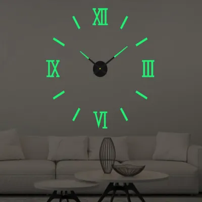 Bedroom Digital Wall Clock DIY Clock Wall Decroation Living Room Mute Clock Luminous Solid Color