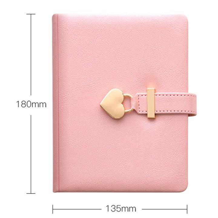 Heart Shaped Combination Lock Diary with Key Personal Organizers Secret