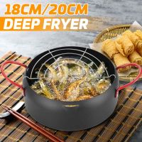 Tempura Deep Fryer Pot Induction Japanese Deep Frying Pot Kitchen Fryer Without Oil Frying Pan Fried Chicken Pot Cooking Tools