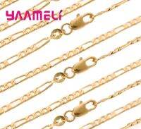 Wholesale 10PCS Figaro Necklace 18-26" Yellow Gold Filled Chain With Lobster Clasps Man Body Jewelry Accessoies Nice