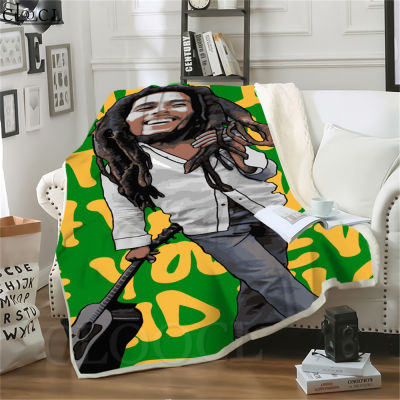 Double Layer Blanket Bob Marley Character Printed Adult Throw Blanket for Bed Cover Sofa Travel Thick Adult Quilts Drop Shipping