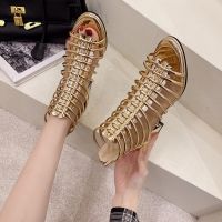 ร้อน, ร้อน★【IN Stock】 Womens Sandals Roman High Top Dress Women Boots Sandals Outdoor Fashion Womens Casual Sandals Summer Womens Gold Boots