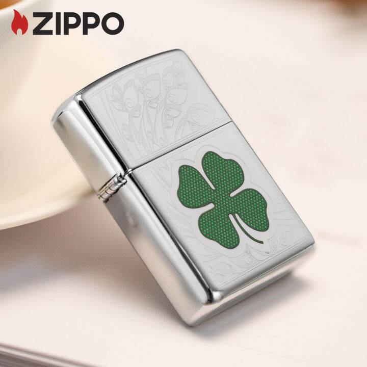 zippo-clover-high-polish-design-chrome-windproof-pocket-lighter-24699-lighter-without-fuel-inside-การออกแบบโปแลนด์สูงโคลเวอร์-ไฟแช็กไม่มีเชื้อเพลิงภายใน