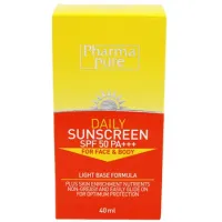 ? Pharma Pure Daily Sunscreen SPF50 PA+++ โลชั่นกันแดด สูตรน้ำ เนื้อบางเบา ไม่มัน ไม่อุดตัน กันน้ำ ขนาด 40 ml 18994 [ล็อตใหม่พร้อมส่งร้านค้าแนะนำ]