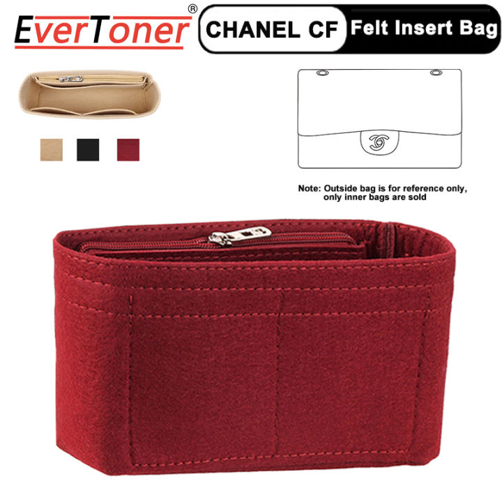 EverToner Fits for CF Classic Flap Bag Handbag Felt Cloth Insert Bag  Organizer Makeup Handbag Organizer Travel Inner Purse Portable Cosmetic Bags