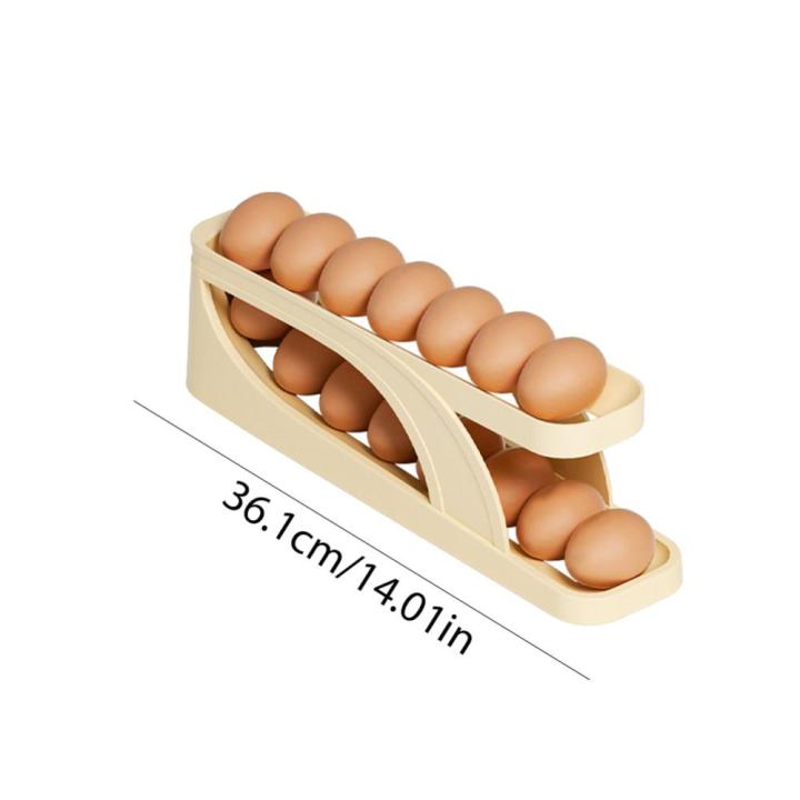 ตู้แช่ไข่ที่แยกไข่แบบเลื่อนได้สองชั้นแบบอัตโนมัติชั้นเก็บไข่ให้สดชื่นสำหรับห้องครัวในบ้าน