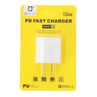 QPLUS Wall USB Charger 1 USB-A (QC3.0A) / 1 USB-C (PD18W) TG06 White