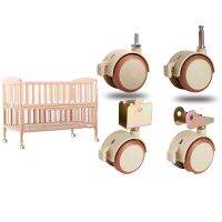 2 universal crib Swivel Casters Cabinet Clamp with Brake Wheels Nylon Furniture support leg for Chairs Baby Bed Trolley