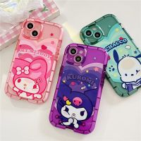 Sanrio เคสโทรศัพท์ส่องสว่างสไตล์ My Melody Kuromi Cinnamoroll สำหรับ Iphone 14 Plus 13 12 11 Pro Max XR XS X Glow เคส TPU Capa