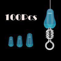 100Pcs/lot High Quality Rubber Space Beans Sea Carp Fly Fishing Blue Rubber Oval Stopper Fishing Float Fishing Bobber  Lures  Baits