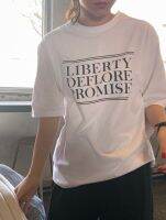 Liberty Deflore Promise Letter Printed Korean Kawaii Cute Sweet Funny Tee Tshirt