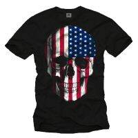 Usa Flag Men Shirt With America Skull Design Mens T Shirts