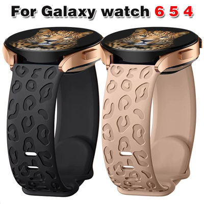สายสลักลายดอกไม้20มม. สำหรับนาฬิกา Samsung Galaxy 6 5 4 40มม. 44มม. S3เกียร์สายยืดกีฬาน่ารัก5 Pro 45มม. ใช้งาน2 22มม.
