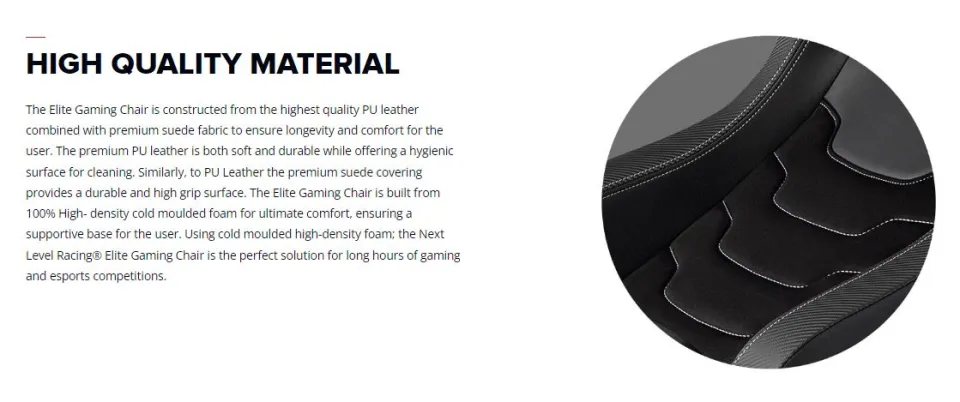 Elite Gaming Chair Leather & Suede Edition - Next Level Racing