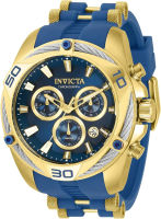 Invicta Mens Bolt Quartz Watch with Stainless Steel and Silicone Strap, Blue, 50 (Model: 31317)