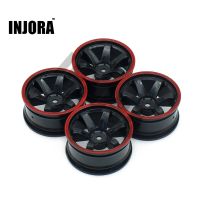 INJORA 4PCS Wheel Rim Tire Hub for 1/10 RC On Road Touring Car HSP HPI Tamiya Kyosho 1:10 Drift Spare Parts Electrical Connectors