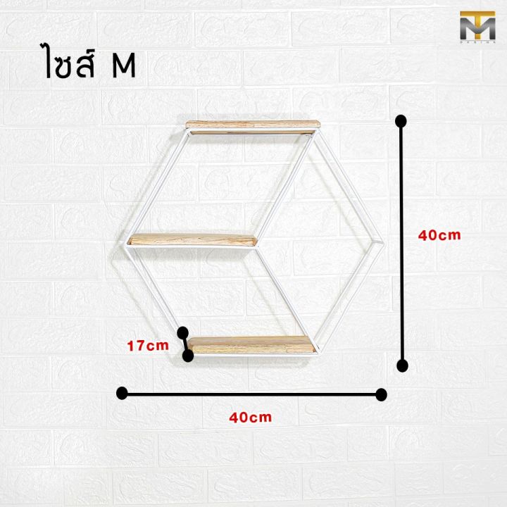 mt-design-ชั้นวางของติดผนัง-สไตล์-minimal-ชั้นแขวนติดผนัง-ชั้นวางรูปหกเหลี่ยม-ชั้นว่างของโครงสร้างเหล็ก-ทนทาน-น้ำหนักเบา-รุ่น-mt010