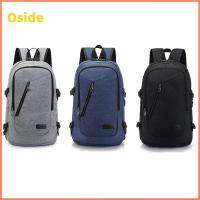 OSIDE ผ้าใบแคนวาส กระเป๋าเป้สะพายหลังขนาดใหญ่ ป้องกันการโจรกรรมป้องกัน สีเทาสีน้ำเงินสีดำ กระเป๋าแล็ปท็อปสะพายไหล่ ทนทานต่อการใช้งาน กันน้ำกันน้ำได้ กระเป๋ากลางแจ้งกระเป๋า กีฬาปีนเขา