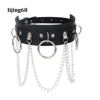 Lijing Black Gothic Punk Choker Goth Chain Collar Dark แฟชั่นหนัง Chokers Harajuku Rock สร้อยคอแม่มด Grunge เทศกาลอุปกรณ์เสริม