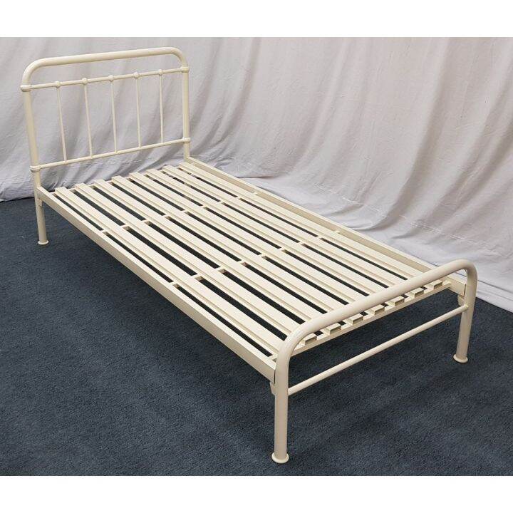 ⚡READY STOCK⚡ Victoria Single Ivory Metal Bed Frame / Vintage Sturdy