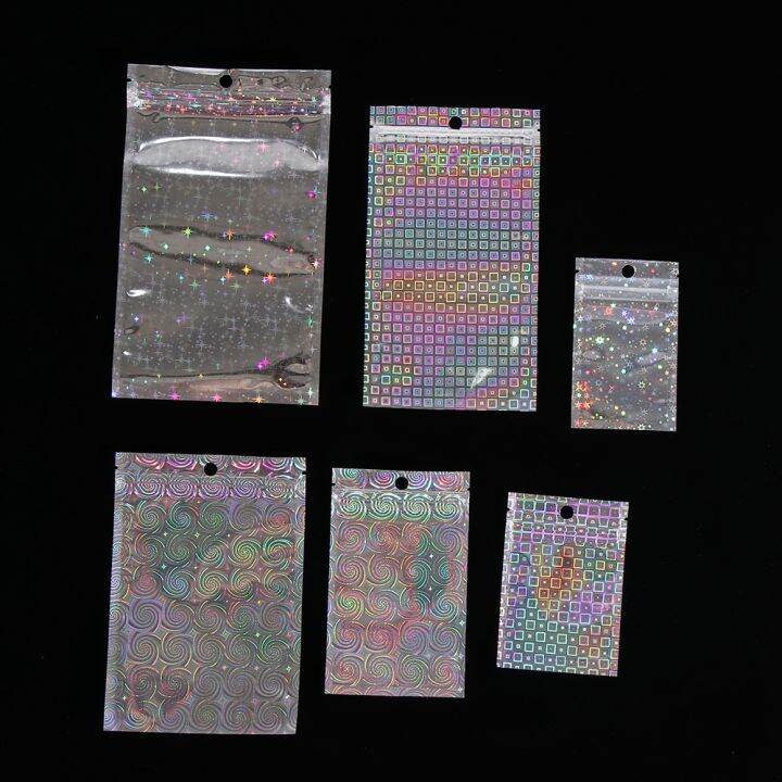 cw-10pcs-iridescent-zip-lock-pouches-plastic-holographic-makeup-hologram-2021