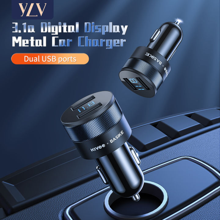 ylv-รับประกัน-1-ปี-สีดำ-ที่ชาร์จในรถ-15w-dc-12-24v-dual-usb-dual-aperture-super-charger-car-charger-สำหรับ-huawei-xiaomi-one-plus-iphone