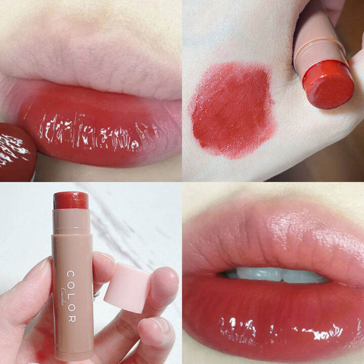 Cute Fruit Lip Balm Peach Tea Color Lip Gloss Natural Lasting