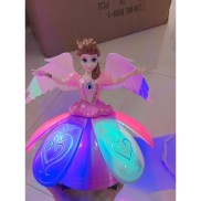 Lồng đèn trung thu công chúa Elsa đầm nhựa xòe dùng pin có đèn nhạc  hàng