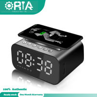 ORIA Digital Mirror Clock FM Bluetooth Speaker Rechargeable Music Clock With Backlight, 3 Brightness Levels, 3 Playback Modes, Microphone, Hands-free Function For Home Bedroom Office Decor pdo