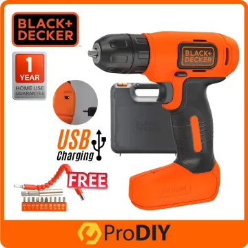 BLACK + DECKER BDCDD12K Cordless Drill Driver + FOC Flexible Shaft