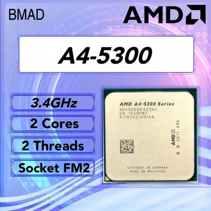 AMD A4 5300 CPU Piledriver Architecture 3.4GHz 65W power integrated ...