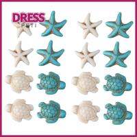 PETI DRESS 100Pcs ดีไอวาย สัตว์ทะเล สร้อยคอคอลซี 4รูปแบบ ลูกปัดสเปเซอร์ ลูกปัดเต่าปลาดาว ลูกปัดรูปดาวทะเลเต่าทะเล สีฟ้าครามสังเคราะห์